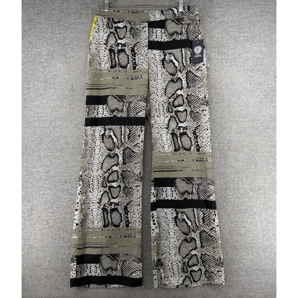 Vince Camuto Wide Leg Pants Women Size 8 Relax Snake Skin Print Safari NEW $99